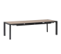 TABLE EXTENSIBLE AUTOMATIQUE EVASION 10P ALUMINIUM IMPRIME EFFET BOIS HONEY GRAPHITE