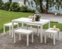 Table imitation bois - 138 x 78 x H 72 cm - Blanc