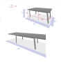 OFFRE SPÉCIALE : Table de jardin extensible PAVANE 10p Graphite + 6 fauteuils Piazza Anthracite/Graphite 