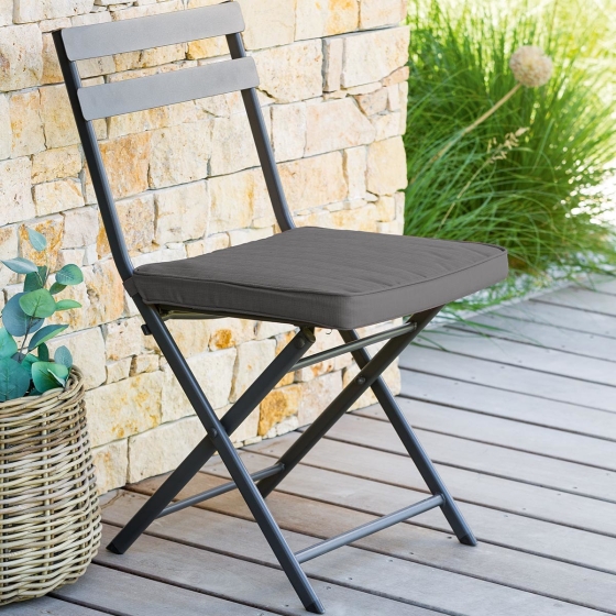 Galette de chaise carrée Ardoise