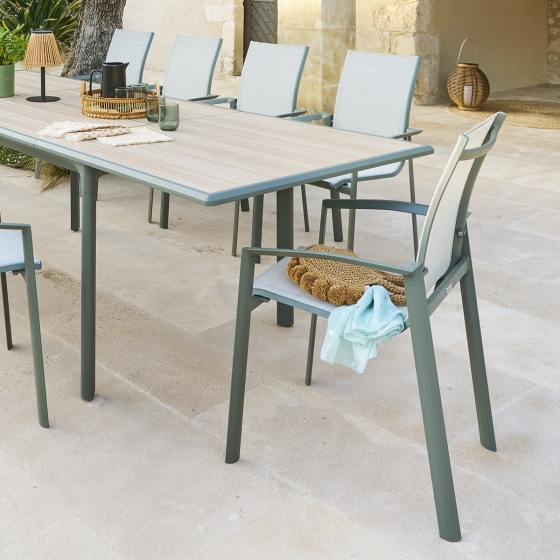 Fauteuil de jardin empilable AXANT Vert olive & Vert laurier