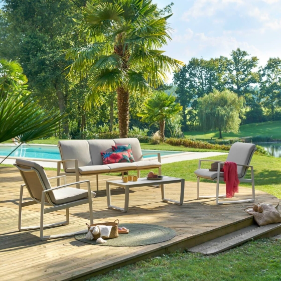 Salon de jardin BOREANE Lin & Argile