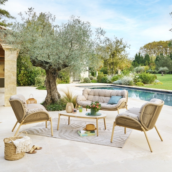 Salon de jardin MELOANE Taupe