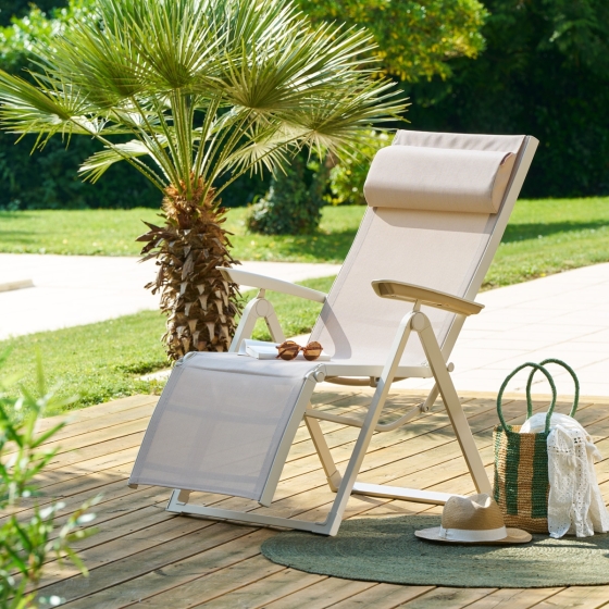 Fauteuil de jardin inclinable DECIMA Lin & Argile