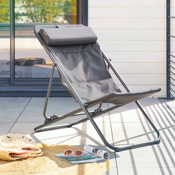 Chilienne de jardin empilable pliable MIRAEL Anthracite / Graphite