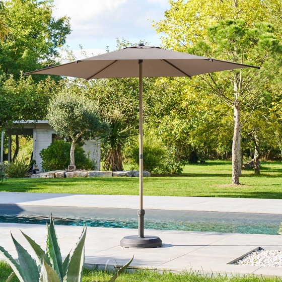 Parasol droit rond inclinable SOYA Café