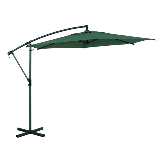 Parasol déporté rond MANOA Vert olive / Graphite