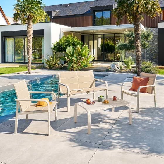 Salon de jardin PIAZZA Argile