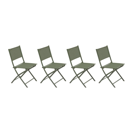 Lot de 4 chaises de jardin pliante MODULA Vert laurier