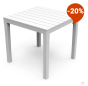 Table carrée imitation bois - 80 x 80 x H 72 cm - Blanc