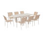 OFFRE SPECIALE : Table de jardin extensible Piazza Argile 8p + 4 fauteuils Piazza Lin & Argile