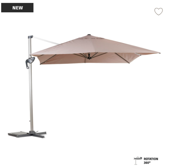 PARASOL EQUADOR 4X3M ANODISE / TAUPE