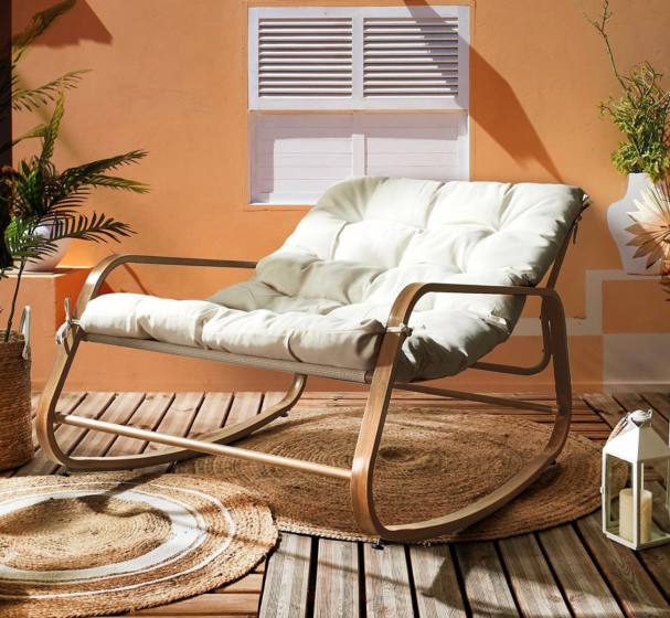 FAUTEUIL BASCULE GEANT EFFET BOIS
