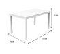 Table imitation bois - 138 x 78 x H 72 cm - Blanc