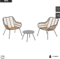Salon de jardin duo PAOPAO Graphite
