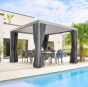 OFFRE SPECIALE Pergola Bioclimatique ADANA 3,5 x 2,5 Graphite + RIDEAUX