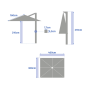PARASOL EQUADOR 4X3M ANODISE / PETROLE