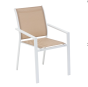 OFFRE SPECIALE : Table de jardin Axiome Extensible 10p Lin / Blanc + 6 Fauteuils Essentia Lin / Blanc