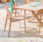 OFFRE SPECIALE : Table de jardin Axiome Extensible 10p Argile / Honey + 6 Fauteuils AXANT Lin/Honey