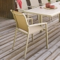 OFFRE SPECIALE : Table de jardin Axiome Extensible 10p Argile / Honey + 6 Fauteuils ESSENTIA Lin/Argile
