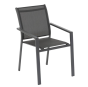 OFFRE SPECIALE : TABLE EXTENSIBLE COULISSANTE EVASION 10P ALU HONEY / GRAPHITE + 6 FAUTEUILS ESSENTIA ANTHRA/GRAPH