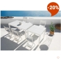 Table carrée imitation bois - 80 x 80 x H 72 cm - Blanc