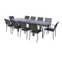 OFFRE SPÉCIALE : Table de jardin extensible Verre Piazza 10 pers + 6 fauteuils Piazza Anthracite & Graphite