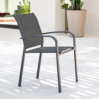 Fauteuil de jardin empilable Essentia Anthracite & Graphite