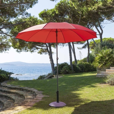 Parasol droit inclinable rond Bogota Coquelicot