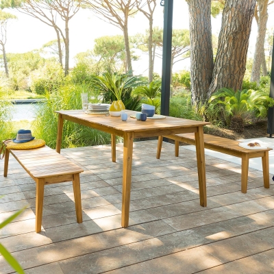 Table de jardin rectangulaire Tiwi Acacia