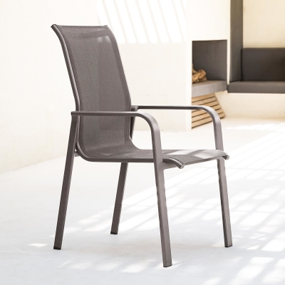 Fauteuil de jardin haut empilable Essentia Wengé & Tonka