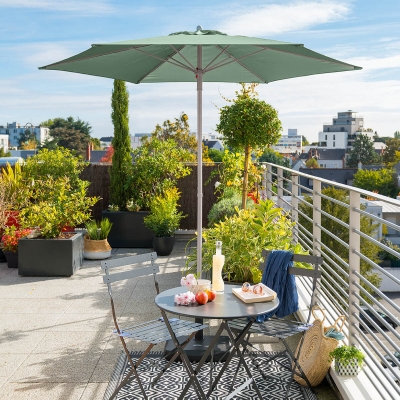 Parasol droit rond Anzio Vert olive