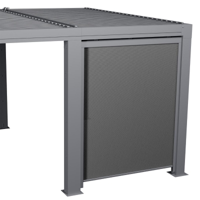 Rideaux Tonnelle Palmeira 4x3m - Jeu De 4 Rideaux Ardoise - Protection Soleil Et Intimité