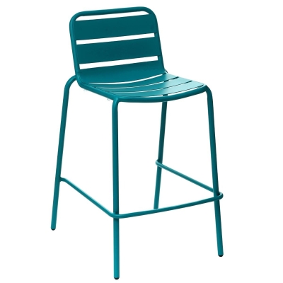 Fauteuil de bar empilable Phuket Bleu canard