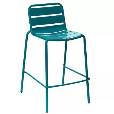 Fauteuil de bar empilable Phuket Bleu canard