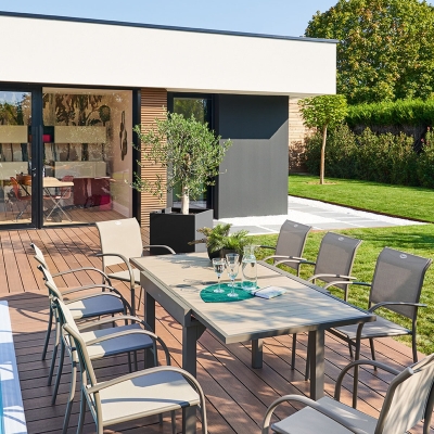 Table de jardin extensible Piazza Lin & Tonka 8P