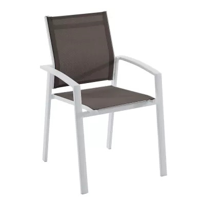 Fauteuil de jardin empilable Axiome Noisette & Blanc