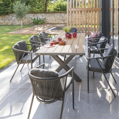 Table de jardin rectangulaire Emperia Acacia & Graphite