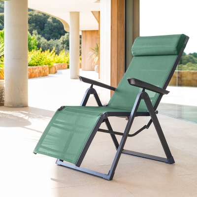 Fauteuil de jardin inclinable Decima Vert olive & Graphite