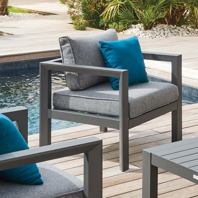Fauteuil de salon de jardin Évasion Graphite