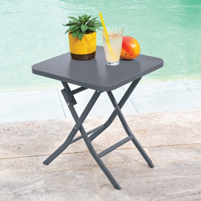 Table d'appoint de jardin carrée Greensboro Graphite