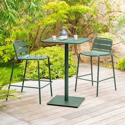 Table haute de jardin Phuket Vert olive