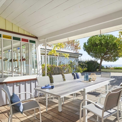 Table de jardin extensible Piazza Gris smoke & Blanc