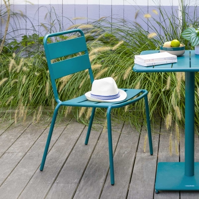 Chaise de jardin empilable Phuket Bleu canard