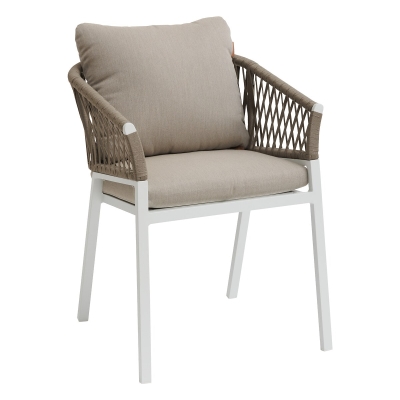 Fauteuil de jardin Oriengo Taupe & Blanc