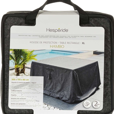 Housse De Protection Hespéride Pour Parasol Déporté Hambo - Gris - 210x60x30cm - Anti-UV Et Imperméable