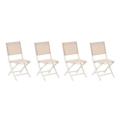 Lot de 4 chaises de jardin pliantes ESSENTIA Lin & Argile