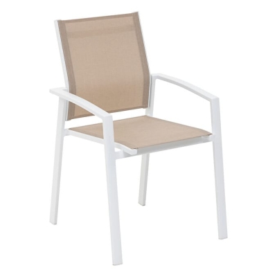 Fauteuil de jardin empilable AXIOME Lin & Blanc