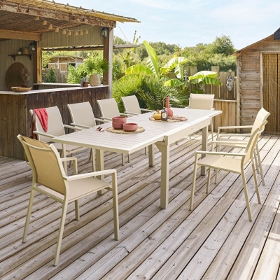 Table Extensible PIAZZA aluminium Argile 10P