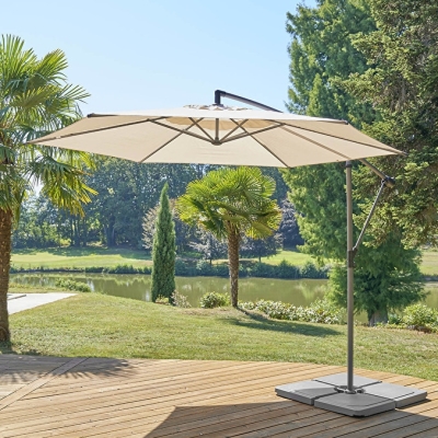 Parasol déporté rond MANOA Blé